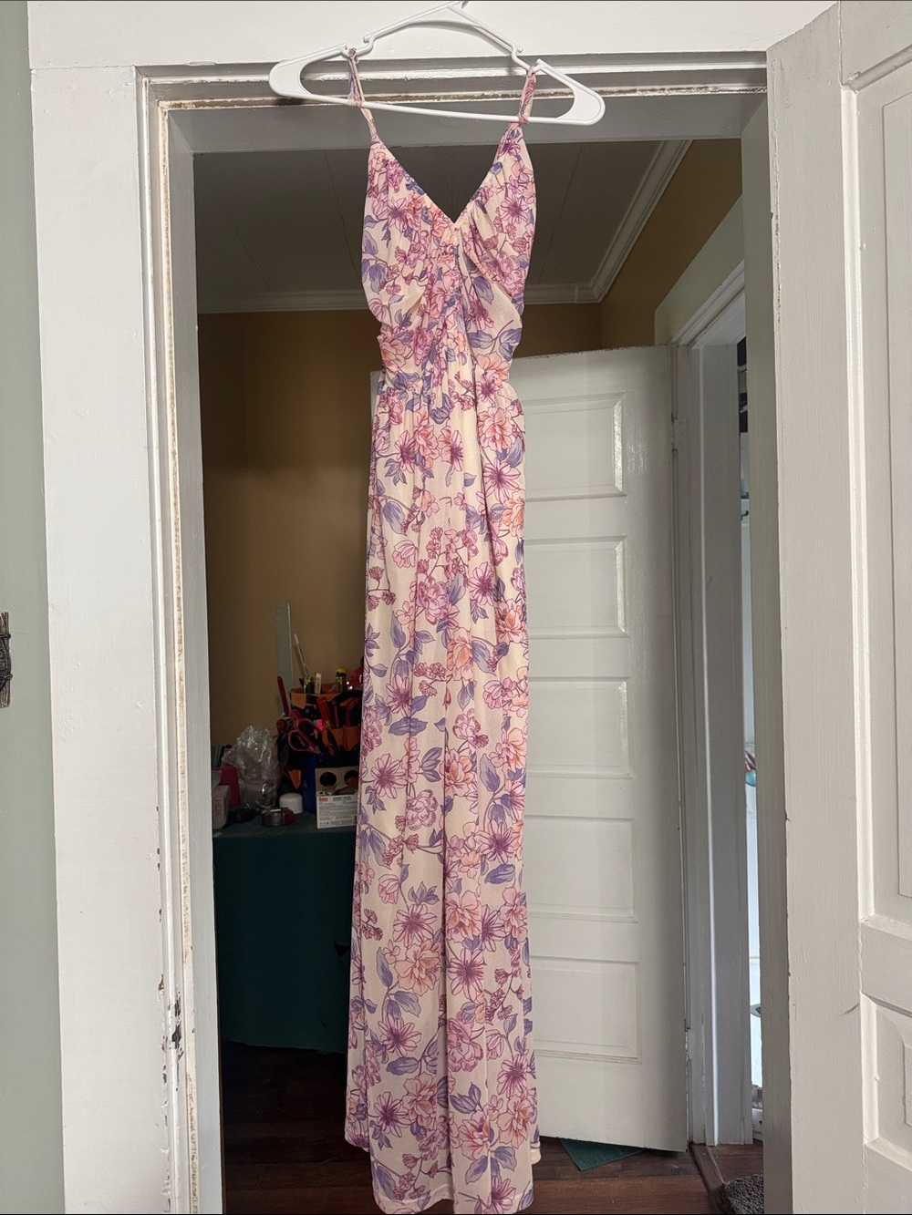 sofia by sofia vergara Pink and Purple Floral Maxi Slip Dress